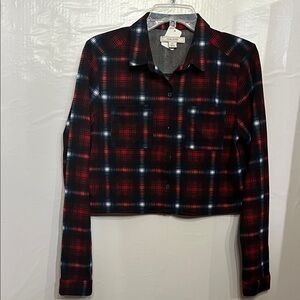 Upcycled Adam Levine Collection Red and Black Plaid Button Down Shirt